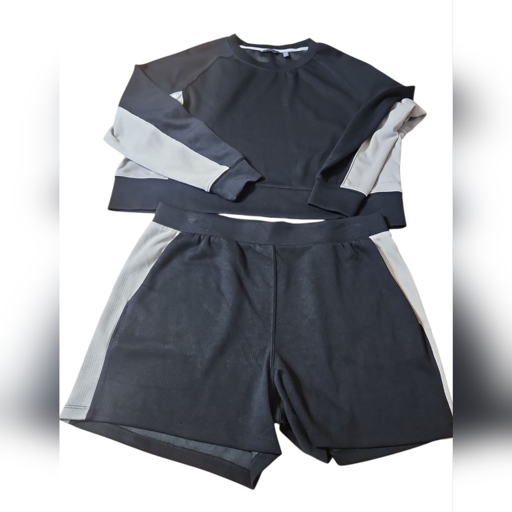 Danskin Black and Light Gray Athletic Top & Shorts Set